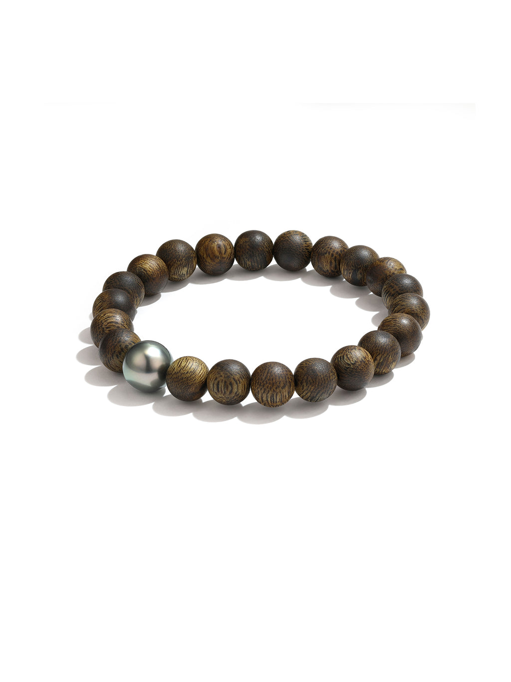 Tahitian Black Sea Pearl and Agarwood Bracelet – AAA-Grade Flawless Surface, Genuine Cultured Pearls, Fine Jewelry