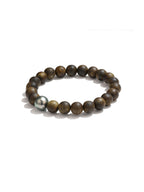 Tahitian Black Sea Pearl and Agarwood Bracelet – AAA-Grade Flawless Surface, Genuine Cultured Pearls, Fine Jewelry