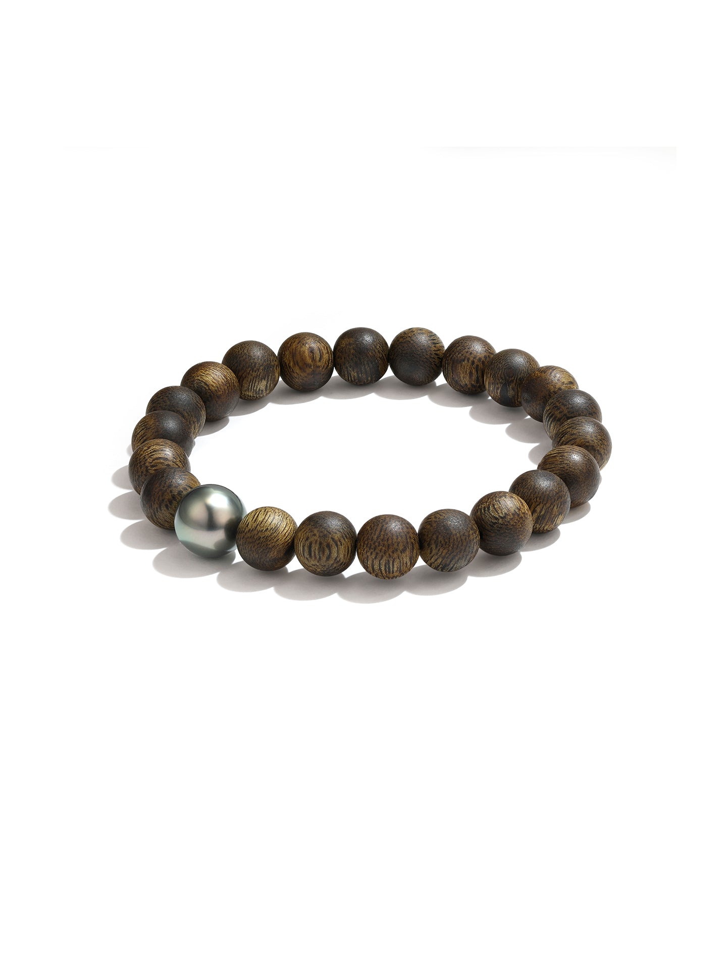 Tahitian Black Sea Pearl and Agarwood Bracelet – AAA-Grade Flawless Surface, Genuine Cultured Pearls, Fine Jewelry