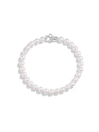 18K Gold Akoya Saltwater Pearl Bracelet with Floral Motif