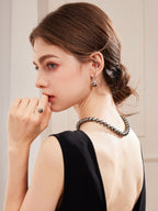 Tahitian Black Saltwater Pearl Ring AAA Clean Surface Genuine Cultured Pearl Fine Jewelry