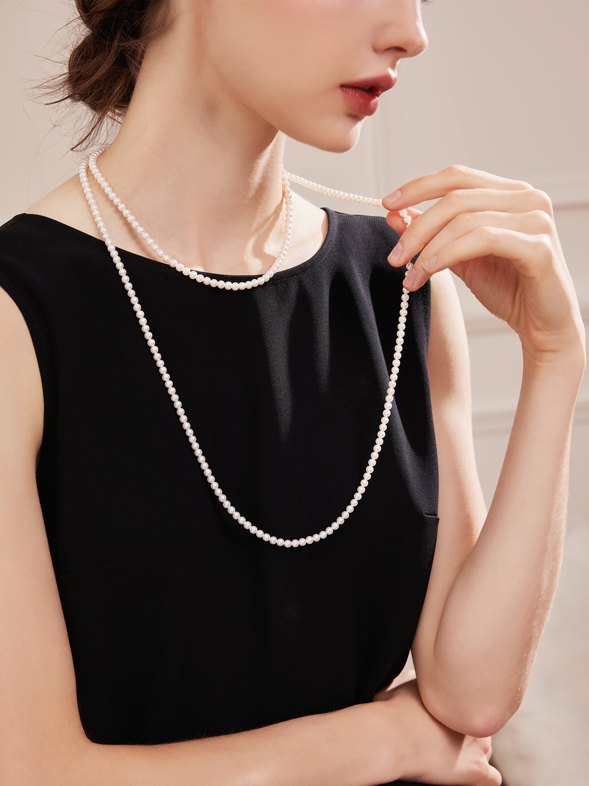 Natural Cultured Freshwater Pearl 18K Strand Necklace