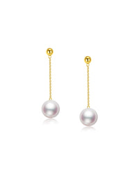 Japanese Akoya Saltwater Pearl Saltwater Pearl Earrings AAA Clean Surface Genuine Cultured Pearl Fine Jewelry