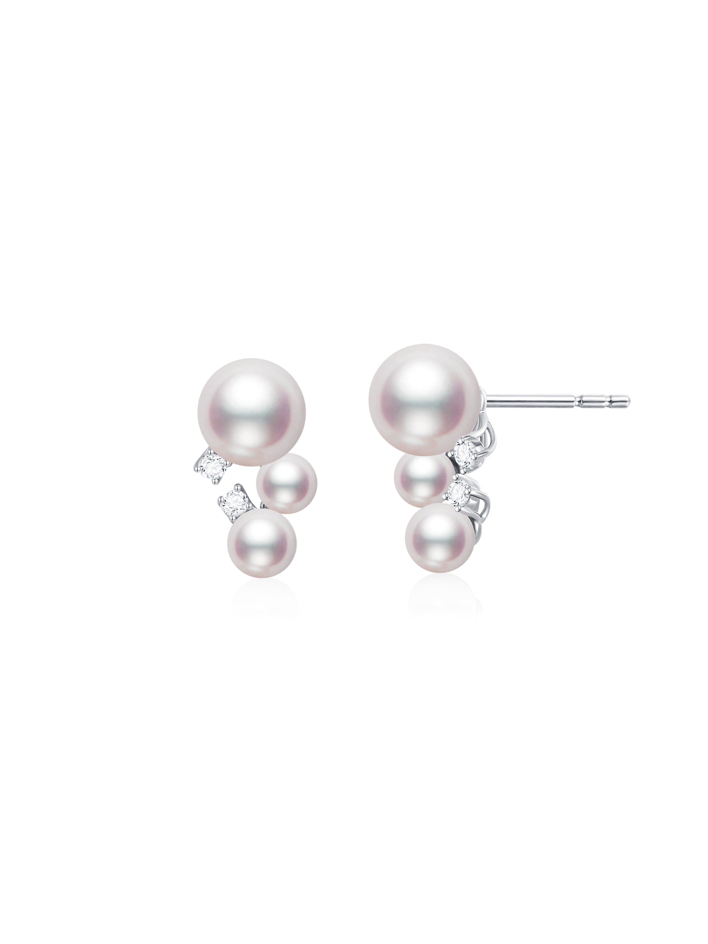 Japanese Akoya Saltwater Pearl Saltwater Pearl Earrings AAA Clean Surface Genuine Cultured Pearl Fine Jewelry