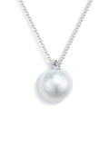 Princess Diana Style 18K Gold South Sea Pearl Necklace with Natural Diamonds