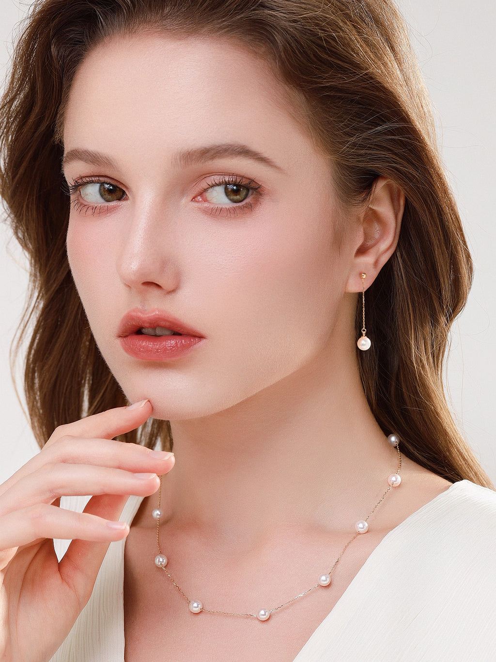 Japanese Akoya Saltwater Pearl Saltwater Pearl Earrings AAA Clean Surface Genuine Cultured Pearl Fine Jewelry