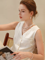 Japanese Akoya Saltwater Pearl Saltwater Pearl Necklace AAA Clean Surface Genuine Cultured Pearl Fine Jewelry