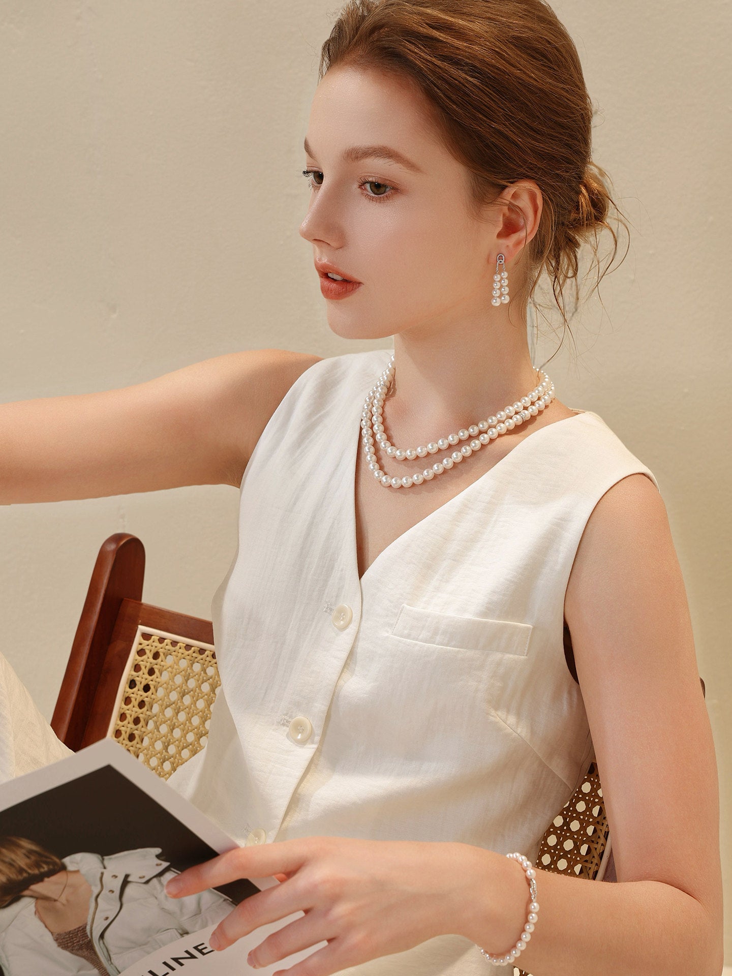 Japanese Akoya Saltwater Pearl Saltwater Pearl Necklace AAA Clean Surface Genuine Cultured Pearl Fine Jewelry