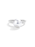 Genuine South Sea White Saltwater Pearl Solitaire ring 18K Gold Plated Noble Formal Wear Jewelry Premium Ice White South Sea Cultured Saltwater Pearl Strand ring Wedding Luxury Bridal Accessory