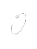 Natural Cultured Saltwater Akoya Pearl 18K Gold and Natural Diamond Stretch Bracelet