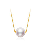 Natural Cultured Saltwater Akoya Pearl 18K Gold Necklace Natural diamond