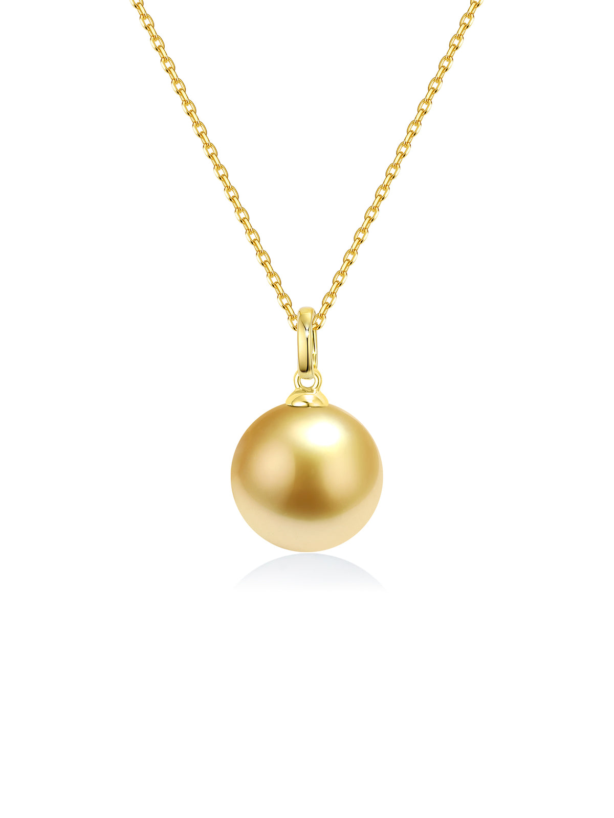 Natural Cultured Saltwater Golden South Sea Pearl  18K Gold Necklace -Comes with an S925 silver chain