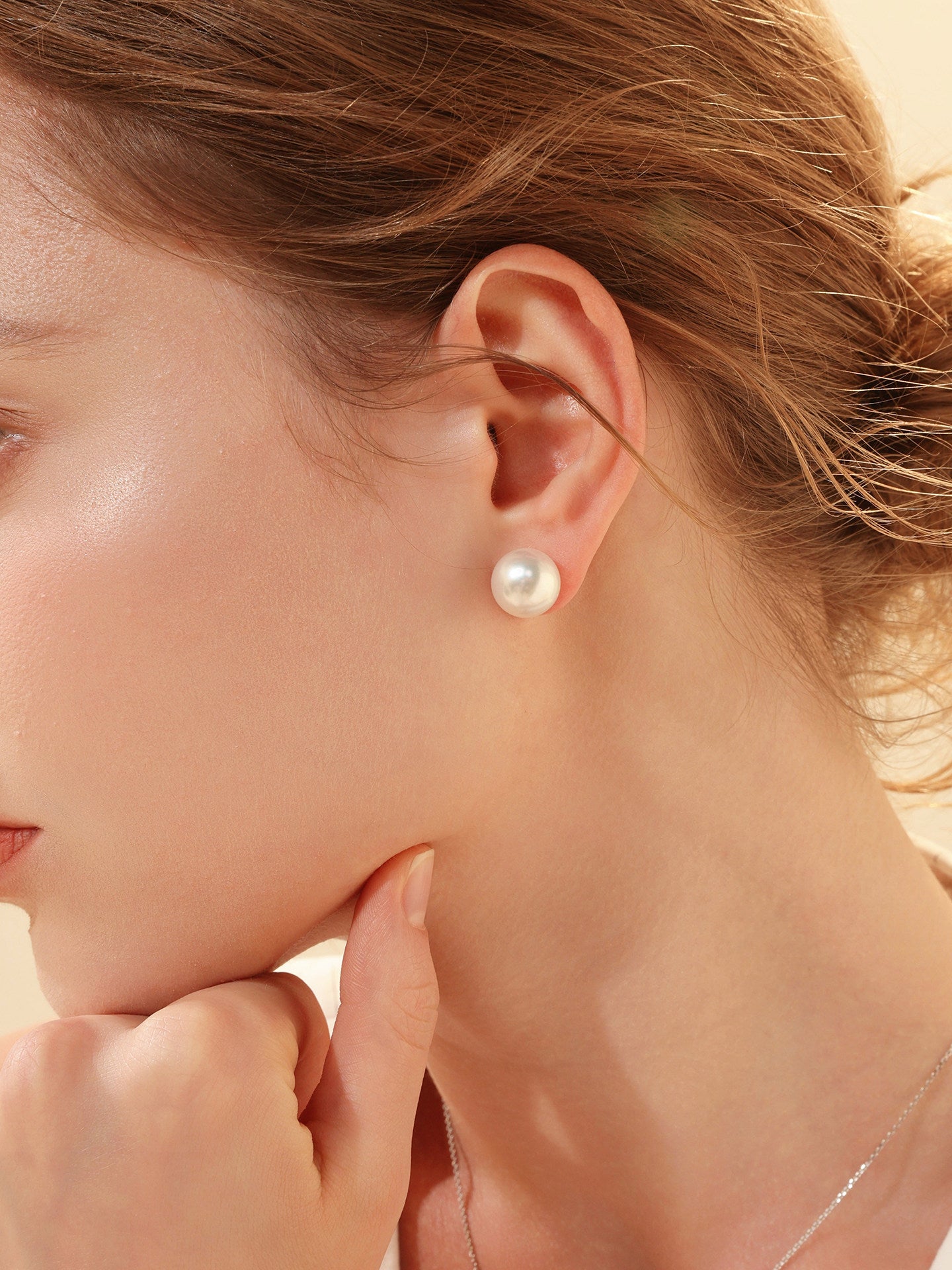 Classic style Certified Natural Golden South Sea Pearl Earring Perfect Round High Luster Luxury Wedding Jewelry for Her