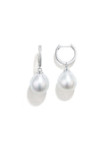 Australian South Sea Pearl 18K Gold Water droplet Natural Diamond Stud Earrings Natural Saltwater Pearl