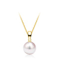 Natural Cultured Saltwater Akoya Pearl 18K Gold Necklace
