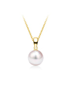 Natural Cultured Saltwater Akoya Pearl 18K Gold Necklace