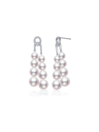 Japanese Akoya Saltwater Pearl Saltwater Pearl Earrings AAA Clean Surface Genuine Cultured Pearl Fine Jewelry