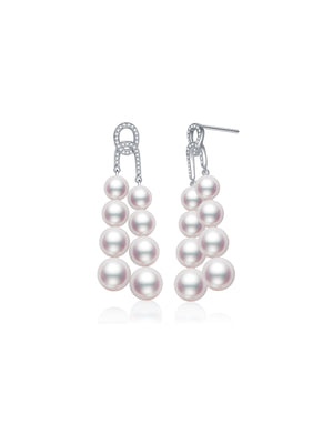 Japanese Akoya Saltwater Pearl Saltwater Pearl Earrings AAA Clean Surface Genuine Cultured Pearl Fine Jewelry