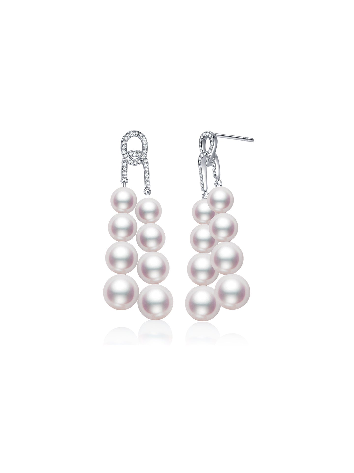 Japanese Akoya Saltwater Pearl Saltwater Pearl Earrings AAA Clean Surface Genuine Cultured Pearl Fine Jewelry