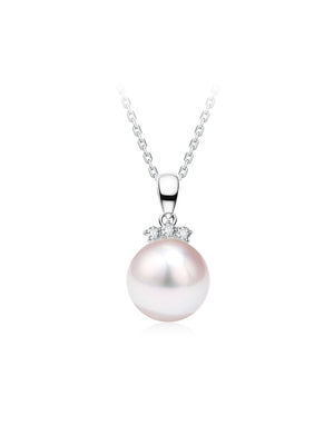 Natural Cultured Saltwater Akoya Pearl 18K Gold Necklace