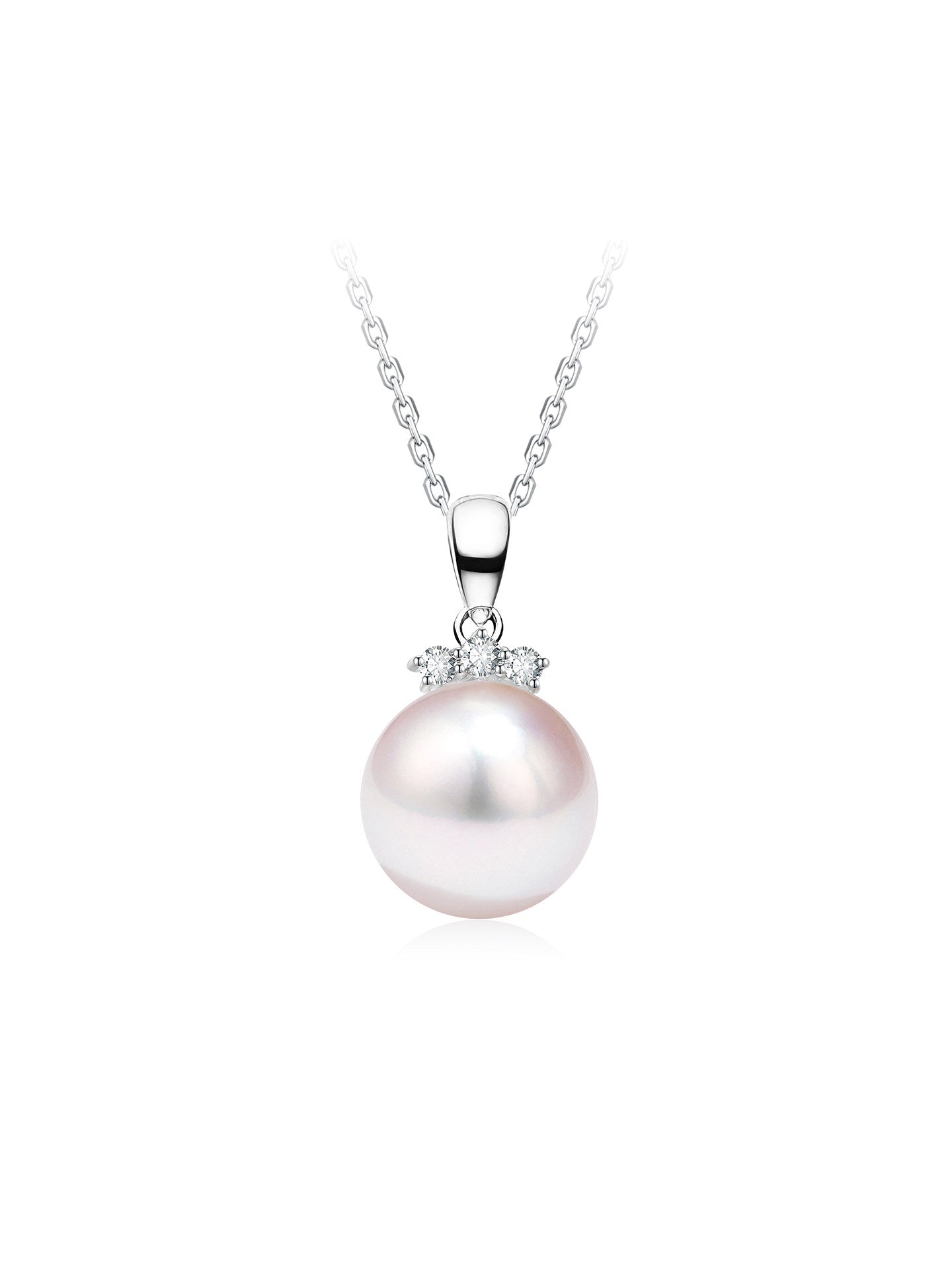 Natural Cultured Saltwater Akoya Pearl 18K Gold Necklace