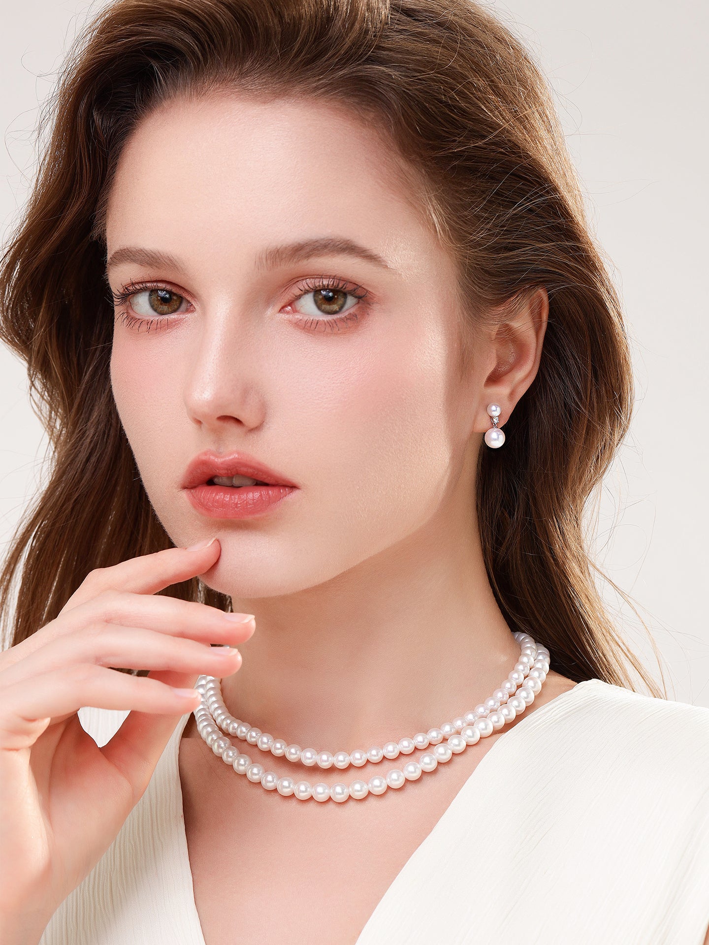 GUILD Exceptional Aurora Natural Cultured Freshwater Pearl 18K Strand Necklace