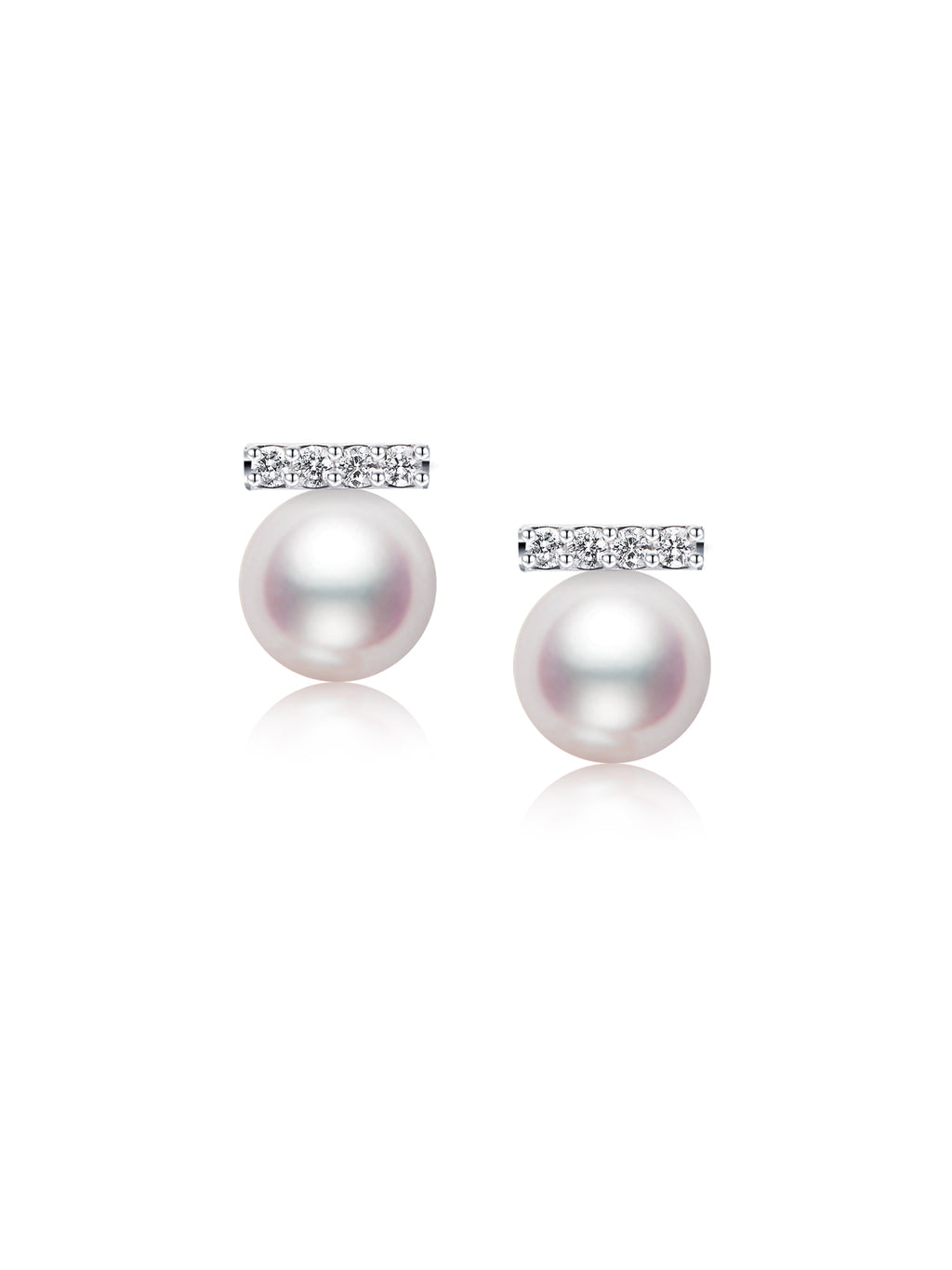 Japanese Akoya Saltwater Pearl Saltwater Pearl Earrings AAA Clean Surface Genuine Cultured Pearl Fine Jewelry