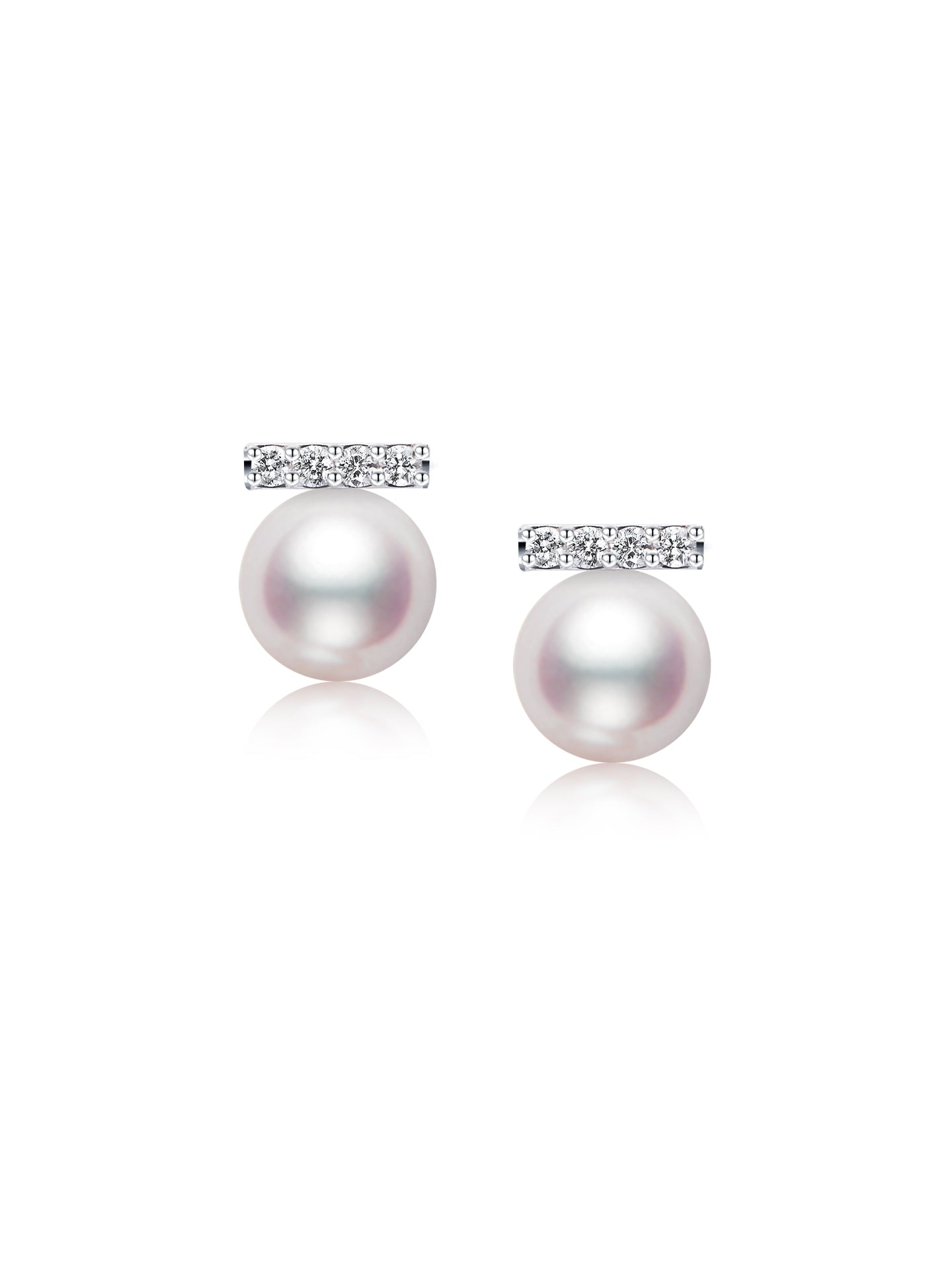 Japanese Akoya Saltwater Pearl Saltwater Pearl Earrings AAA Clean Surface Genuine Cultured Pearl Fine Jewelry