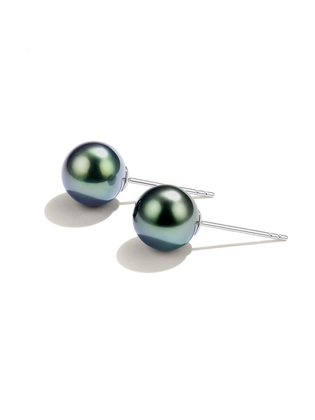 Tahitian Black Saltwater Pearl Earrings AAA Clean Surface Genuine Cultured Pearl Fine Jewelry