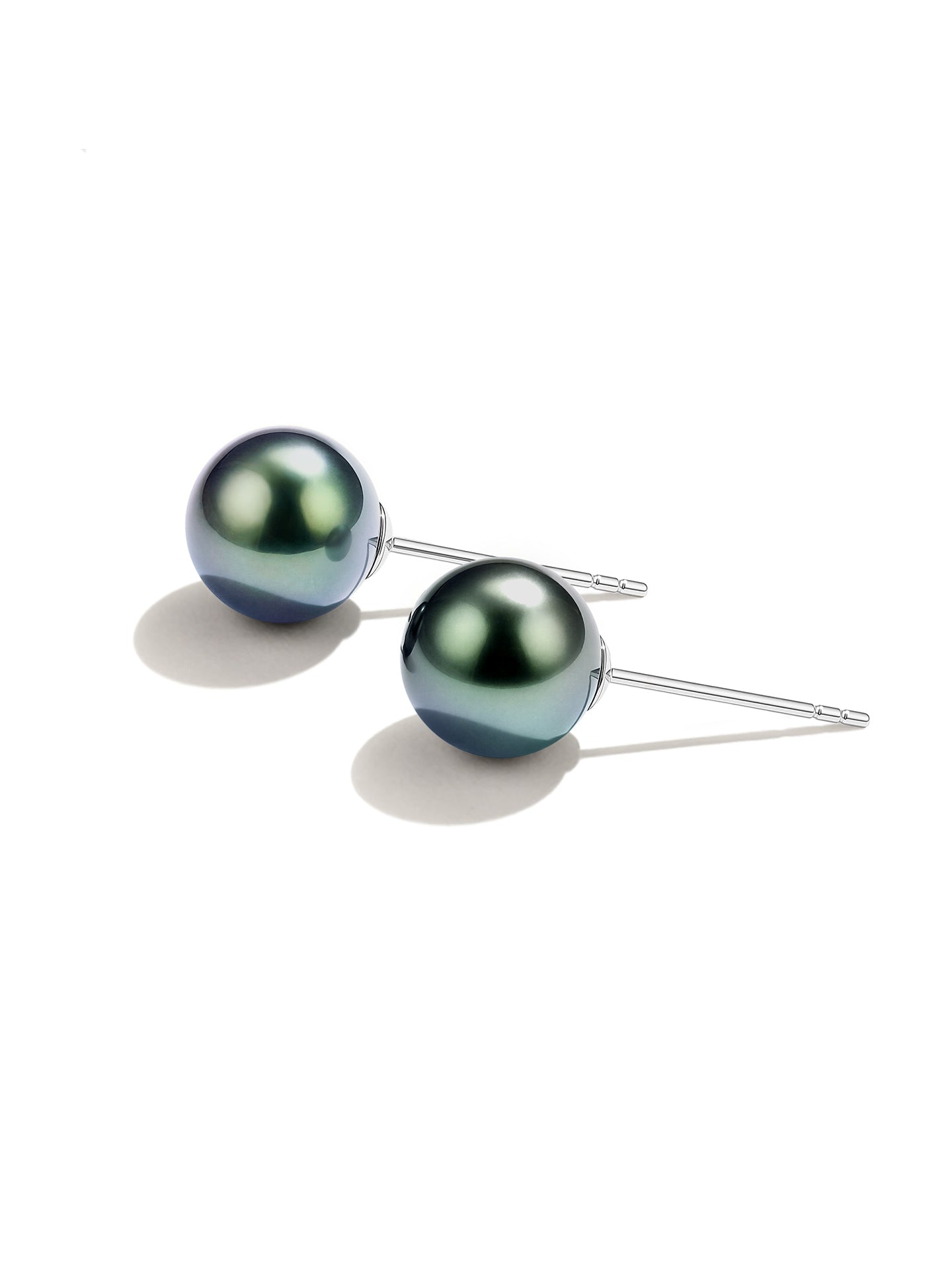 Tahitian Black Saltwater Pearl Earrings AAA Clean Surface Genuine Cultured Pearl Fine Jewelry