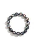 Tahitian Black Pearl Bracelet with Spiral Grooves