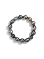Tahitian Black Pearl Bracelet with Spiral Grooves