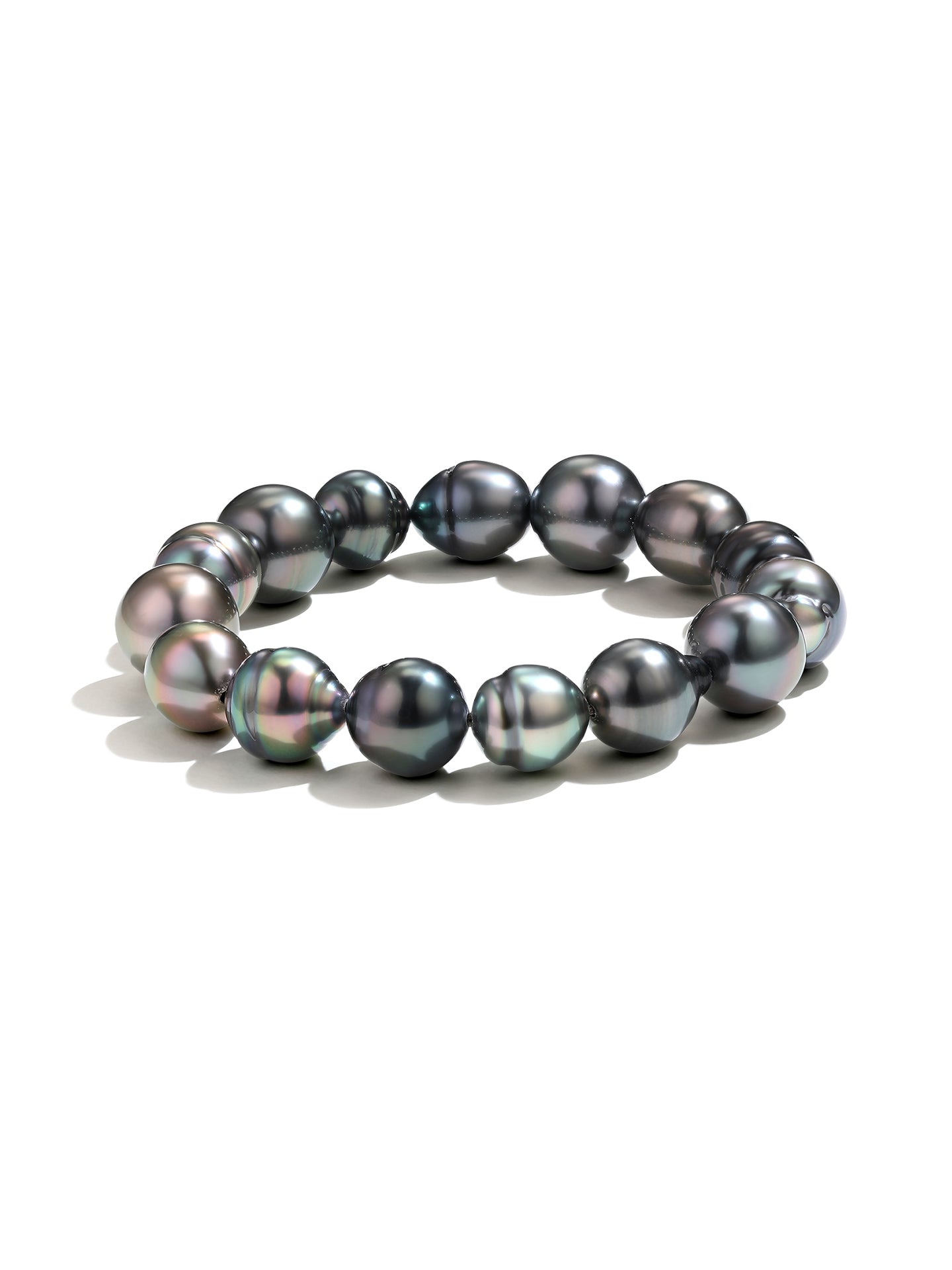 Tahitian Black Pearl Bracelet with Spiral Grooves