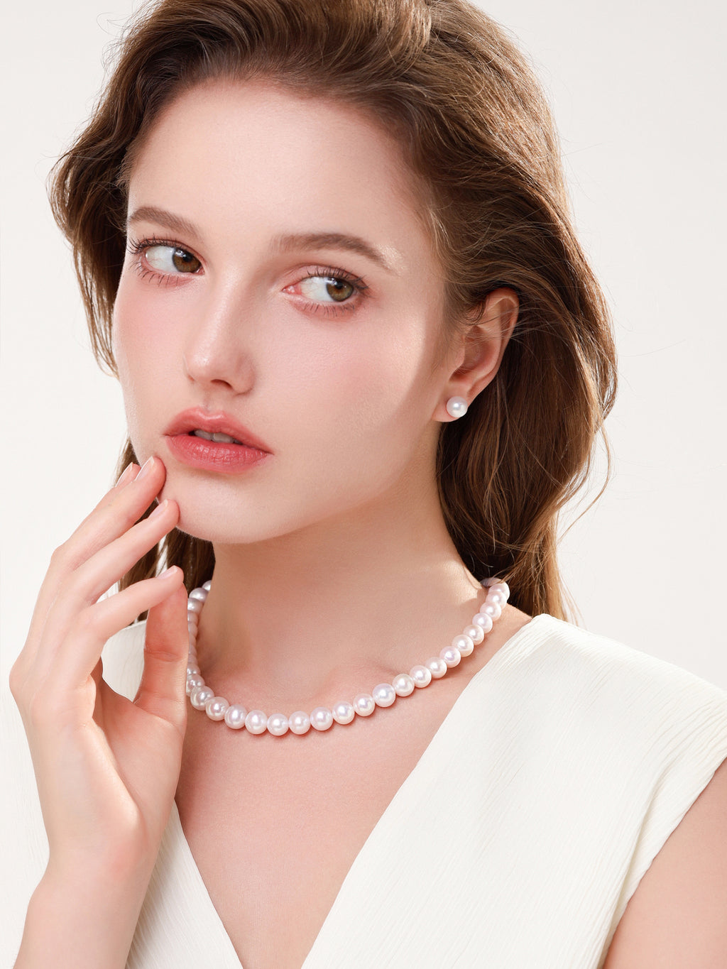 GUILD Exceptional Aurora Natural Cultured Freshwater Pearl 18K Strand Necklace