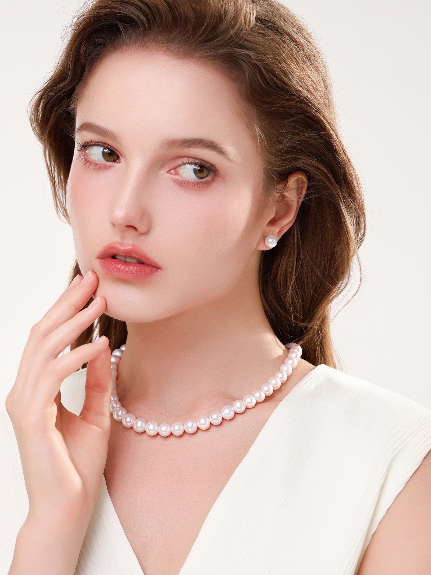 GUILD Exceptional Aurora Natural Cultured Freshwater Pearl 18K Strand Necklace