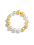 Mixed-color Baroque pearl bracelet featuring South Sea golden and Australian white pearls