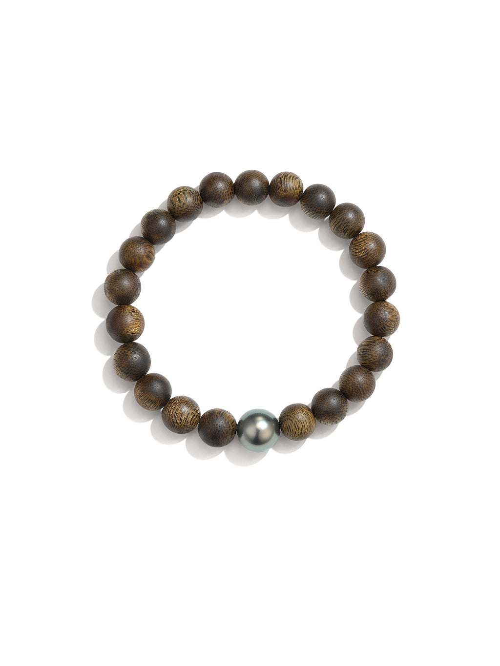 Tahitian Black Sea Pearl and Agarwood Bracelet – AAA-Grade Flawless Surface, Genuine Cultured Pearls, Fine Jewelry