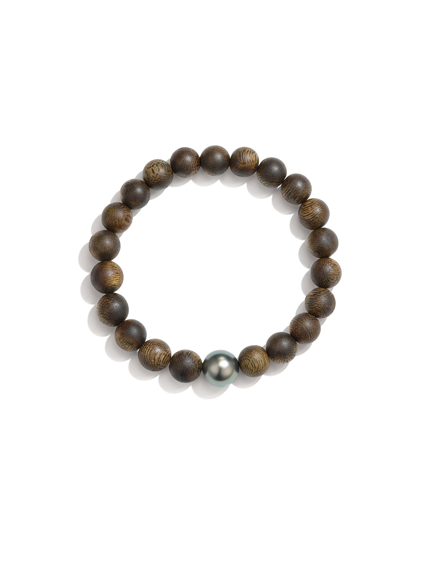 Tahitian Black Sea Pearl and Agarwood Bracelet – AAA-Grade Flawless Surface, Genuine Cultured Pearls, Fine Jewelry