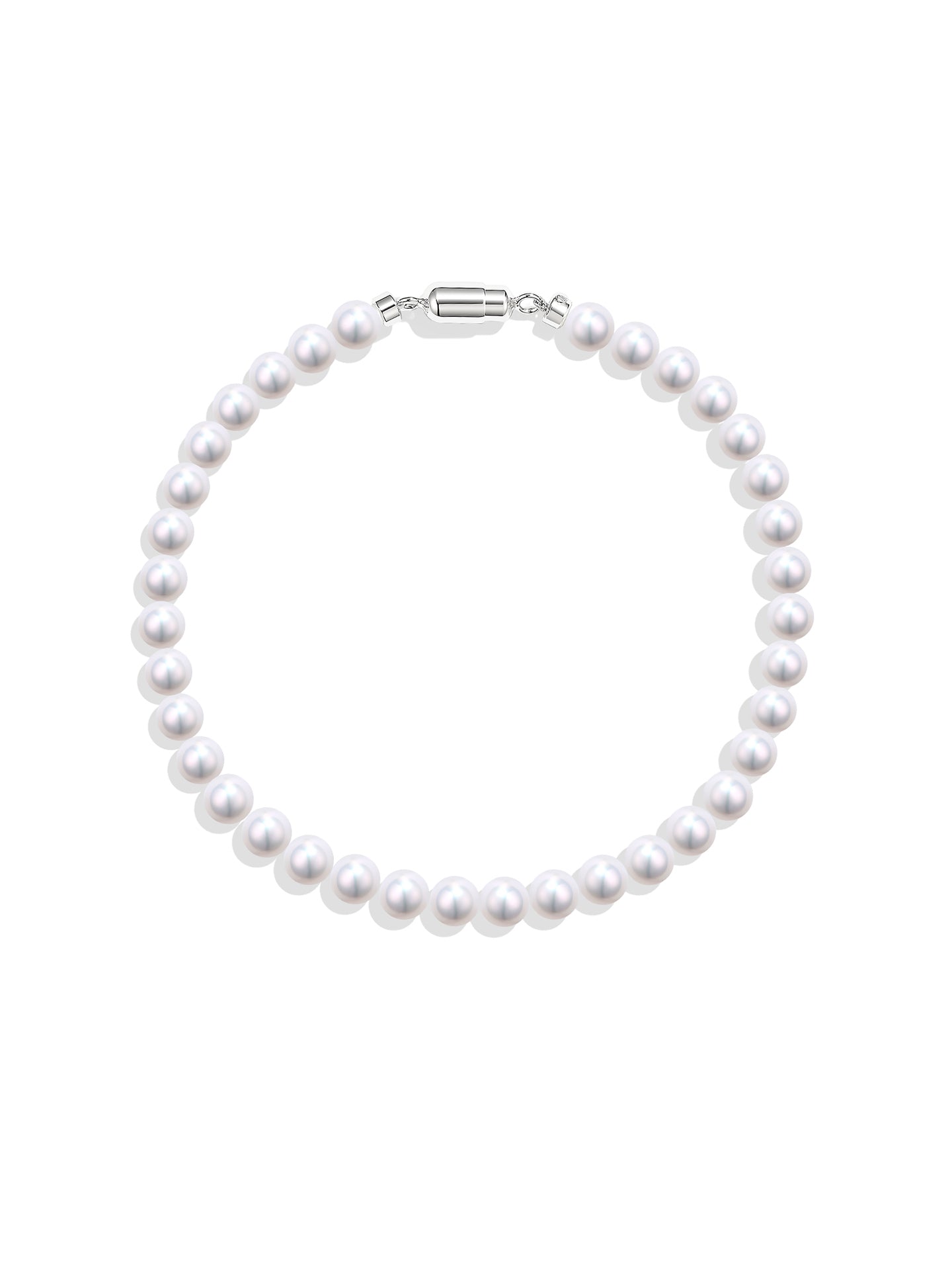 Freshwater Pearl and 925 Silver Beaded Necklace