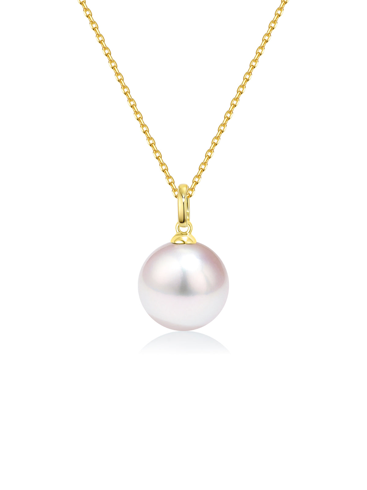 Natural Cultured Saltwater Akoya Pearl 18K Gold Necklace -Comes with an S925 silver chain
