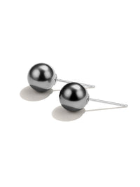 Tahitian Black Saltwater Pearl Earrings AAA Clean Surface Genuine Cultured Pearl Fine Jewelry