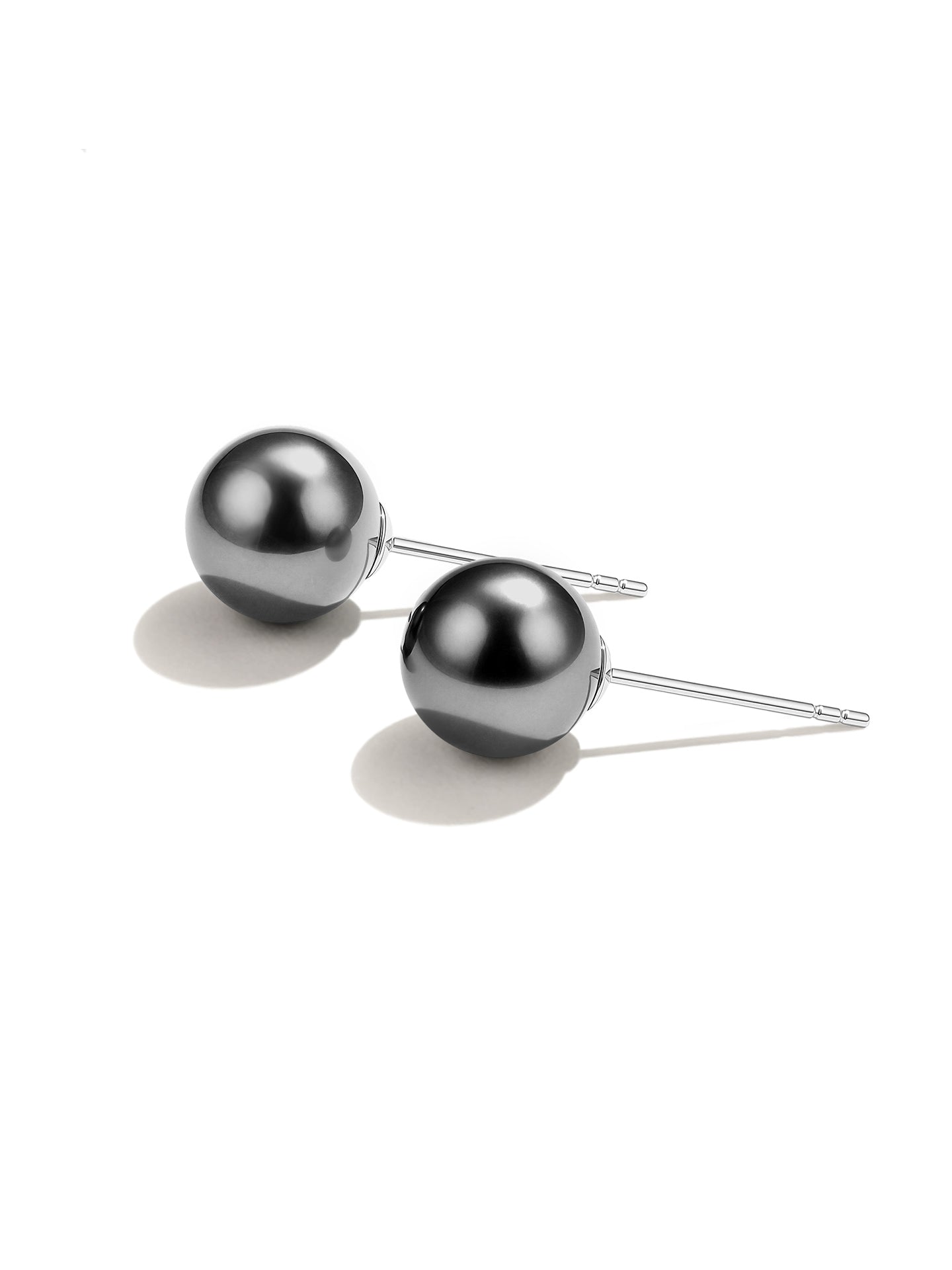 Tahitian Black Saltwater Pearl Earrings AAA Clean Surface Genuine Cultured Pearl Fine Jewelry