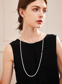 Natural Cultured Freshwater Pearl 18K Strand Necklace