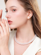Natural Cultured Freshwater Pearl 18K Strand Necklace