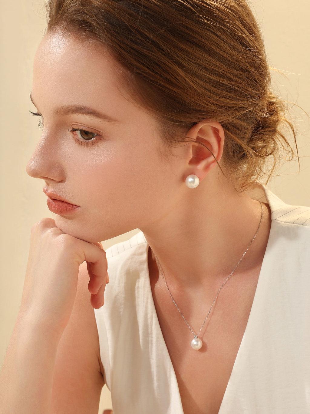 Classic style Certified Natural Golden South Sea Pearl Earring Perfect Round High Luster Luxury Wedding Jewelry for Her