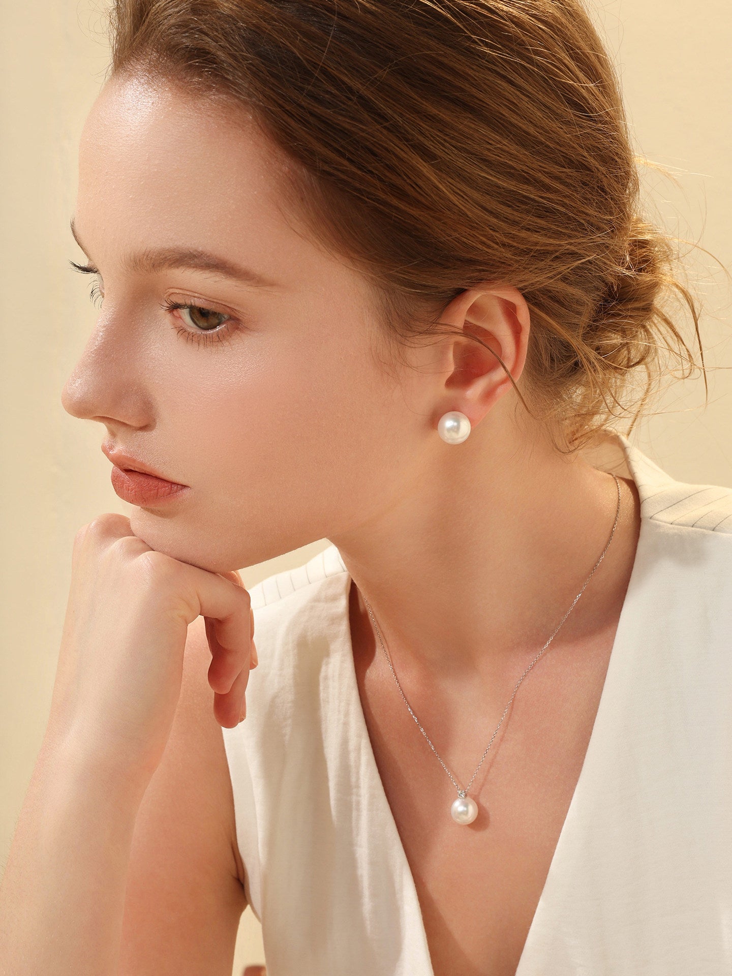Classic style Certified Natural Golden South Sea Pearl Earring Perfect Round High Luster Luxury Wedding Jewelry for Her