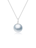 Natural Cultured Saltwater Silver-Blue Akoya Pearl 18K Gold Necklace -Comes with an S925 silver chain