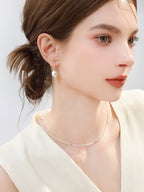 Japanese Akoya Saltwater Pearl 18K Gold Keshi Pearl Necklace Natural Cultured Saltwater Pearl