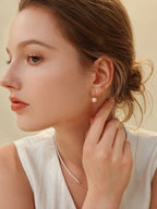 Japanese Akoya Saltwater Pearl Saltwater Pearl Earrings AAA Clean Surface Genuine Cultured Pearl Fine Jewelry