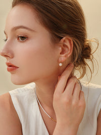 Japanese Akoya Saltwater Pearl Saltwater Pearl Earrings AAA Clean Surface Genuine Cultured Pearl Fine Jewelry